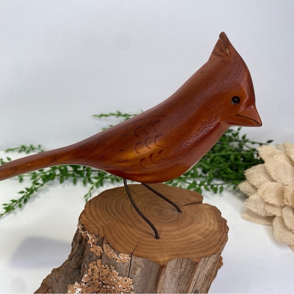 Vintage 1987 Randy Whaley Signed Hand Carved Cardinal Folk Art Driftwood Bird - Picture 2 of 11